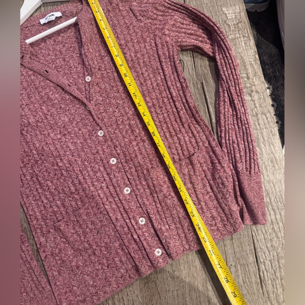 Re/Done Chevron Ribbed Knit Cardigan. - Picture 6 of 8